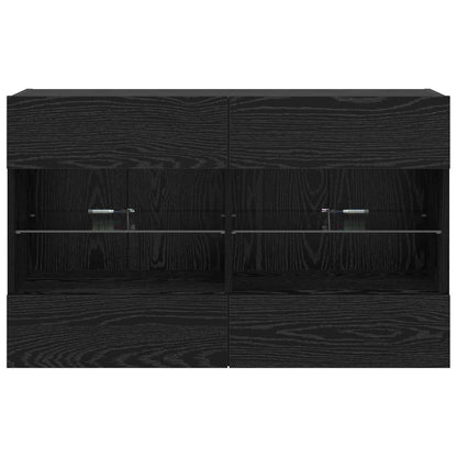TV Wall Cabinet Black Oak 98.5 x 30 x 60.5 cm Engineered Wood