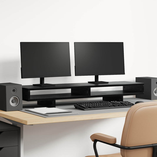 Monitor Stand with Shelf Black 100 x 27 x 13 cm Engineered Wood