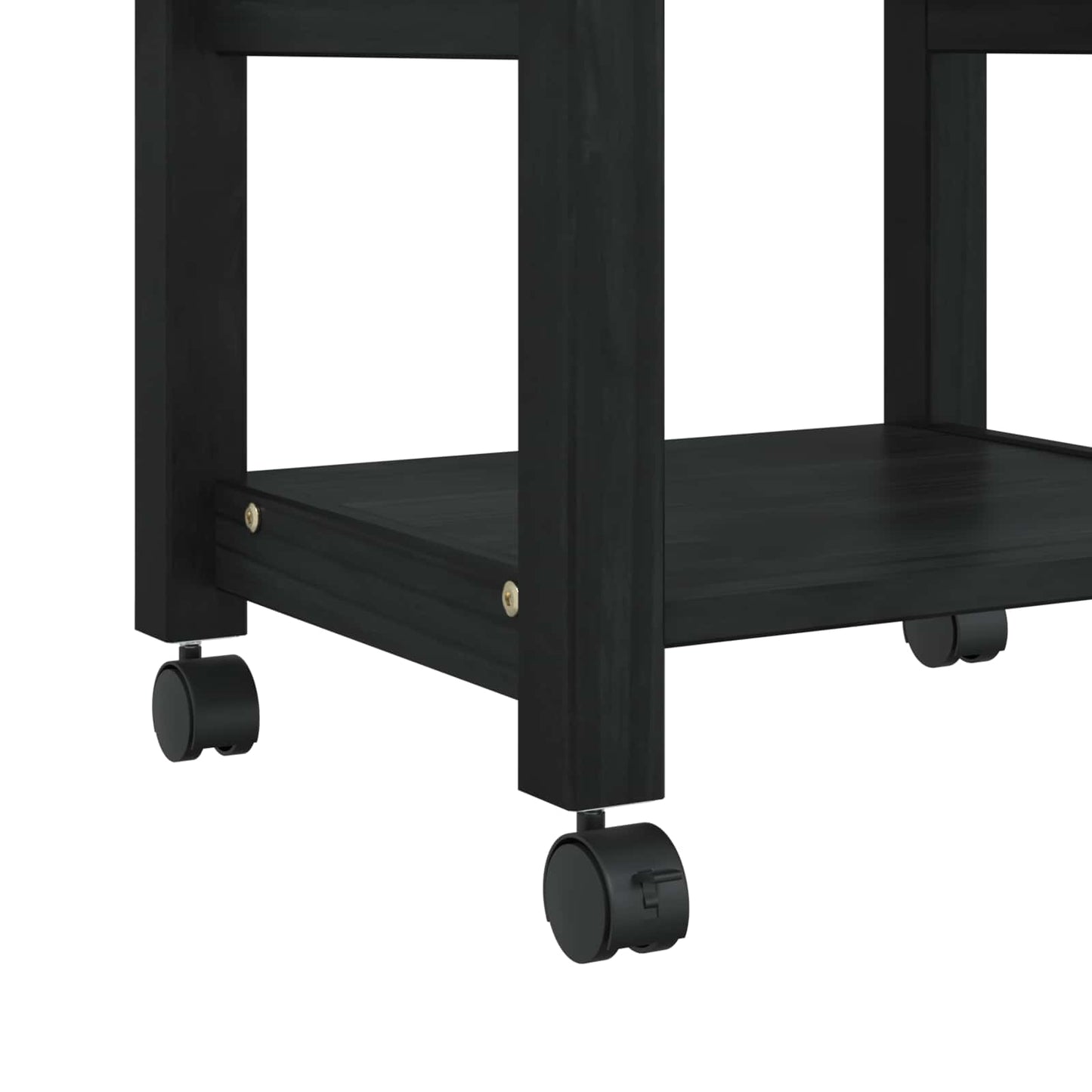 Kitchen Trolley MONZA Black 48 x 40 x 88.5 cm Solid Pine Wood