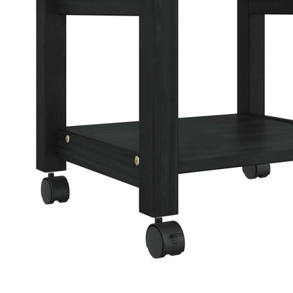 Kitchen Trolley MONZA Black 48 x 40 x 88.5 cm Solid Pine Wood