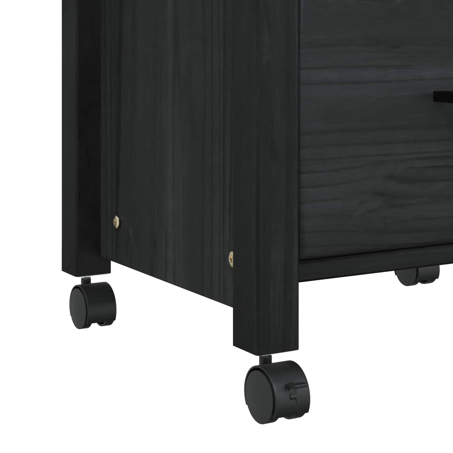 Kitchen Trolley MONZA Black 48 x 40 x 88.5 cm Solid Pine Wood