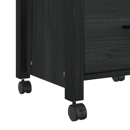 Kitchen Trolley MONZA Black 48 x 40 x 88.5 cm Solid Pine Wood
