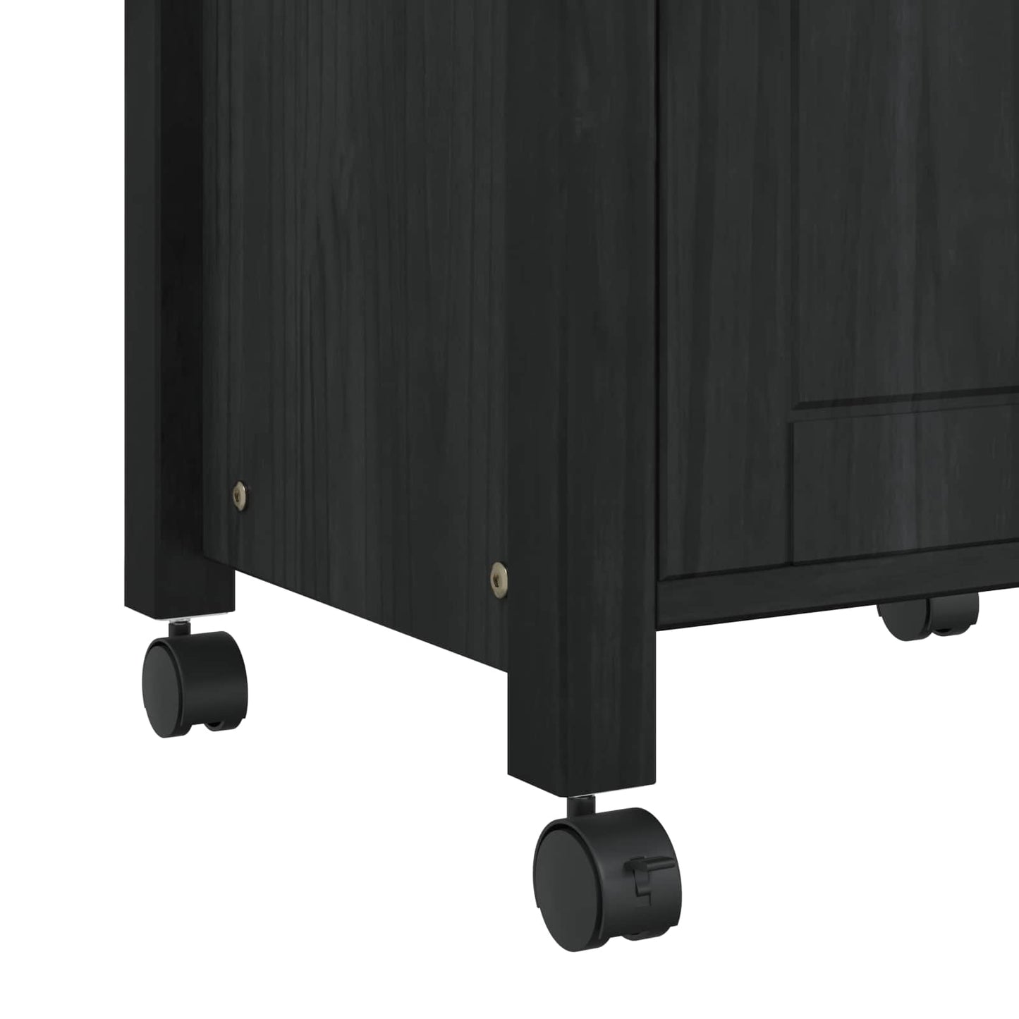 Kitchen Trolley MONZA Black 48 x 40 x 88.5 cm Solid Pine Wood
