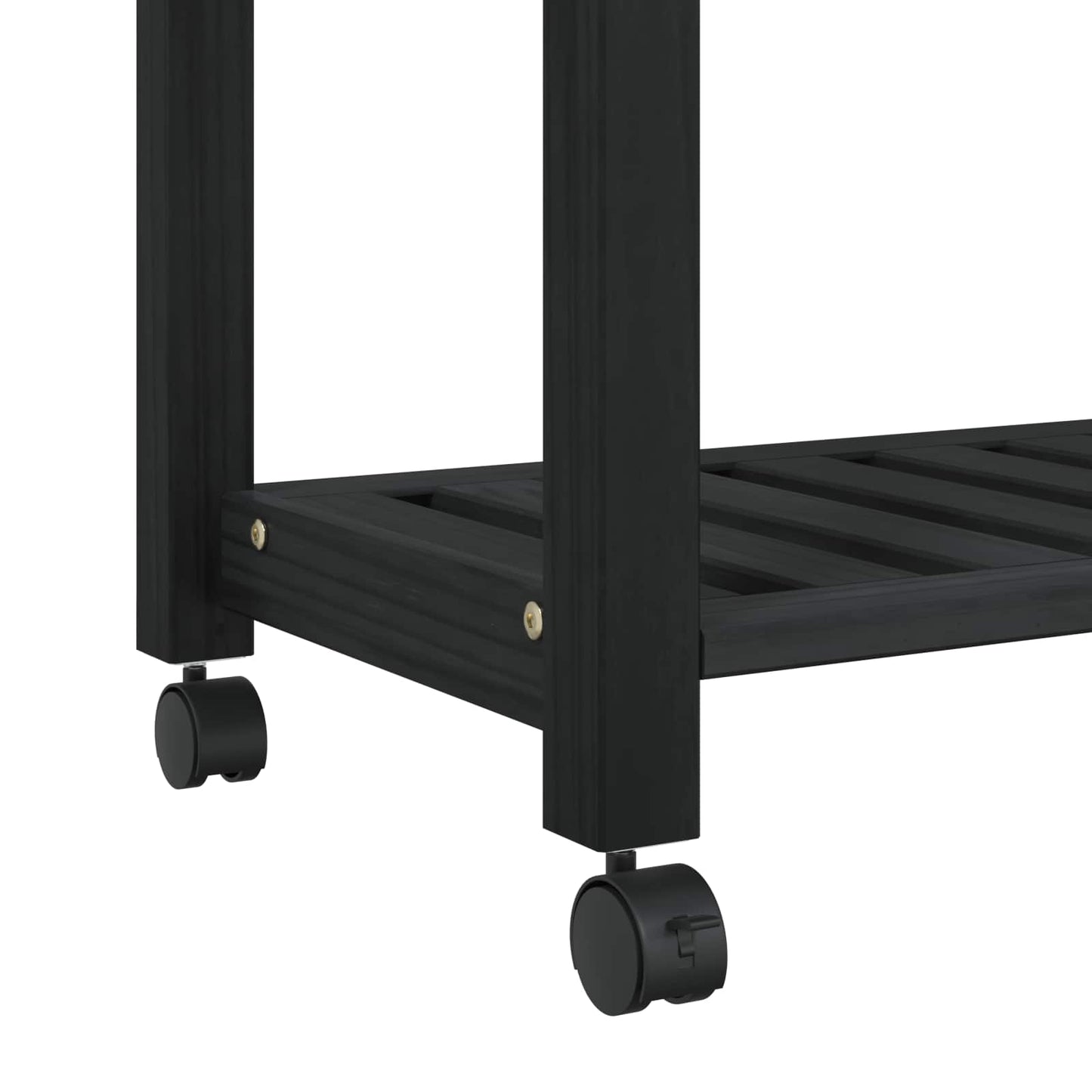 Kitchen Trolley MONZA Black 60 x 40 x 88.5 cm Solid Pine Wood