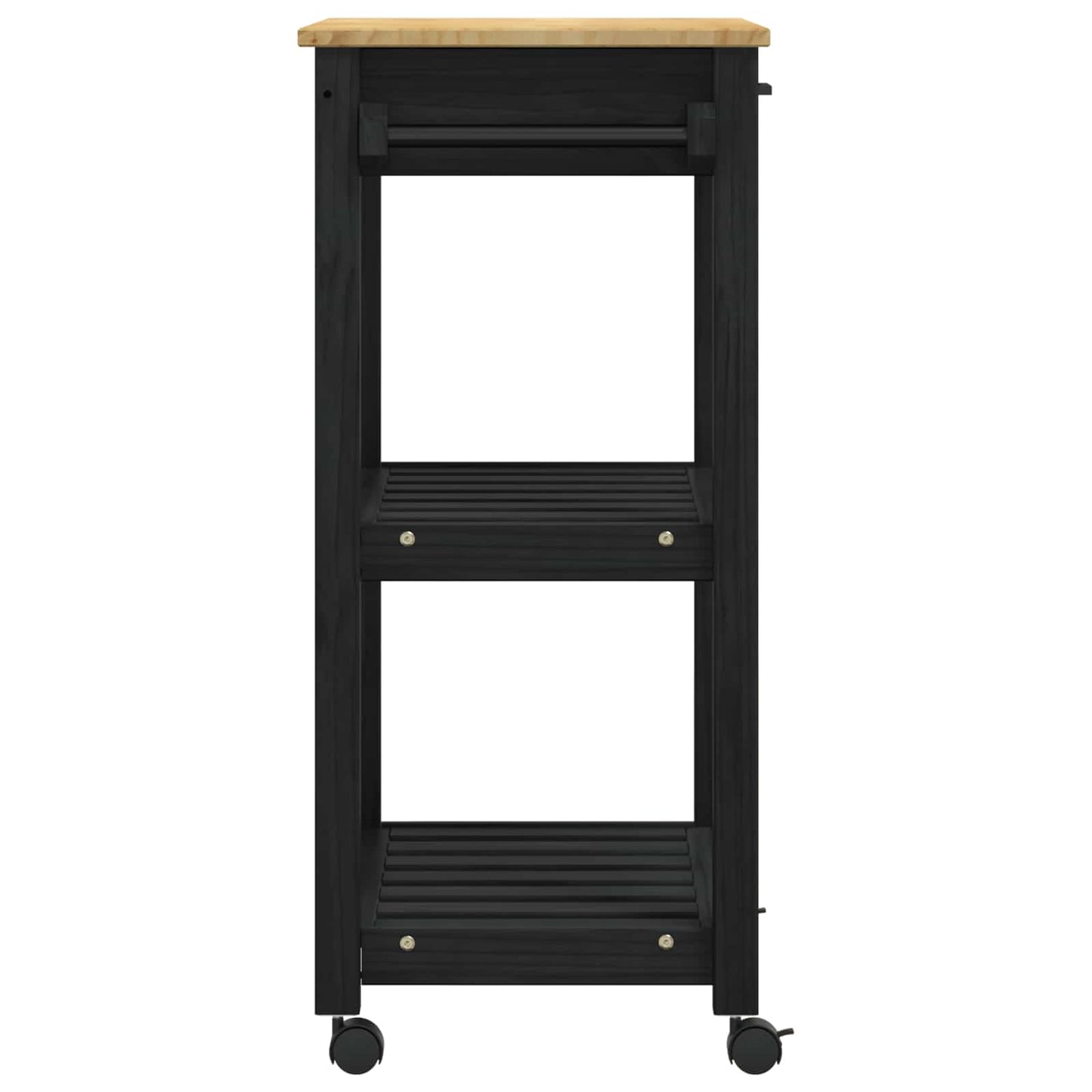 Kitchen Trolley MONZA Black 60 x 40 x 88.5 cm Solid Pine Wood