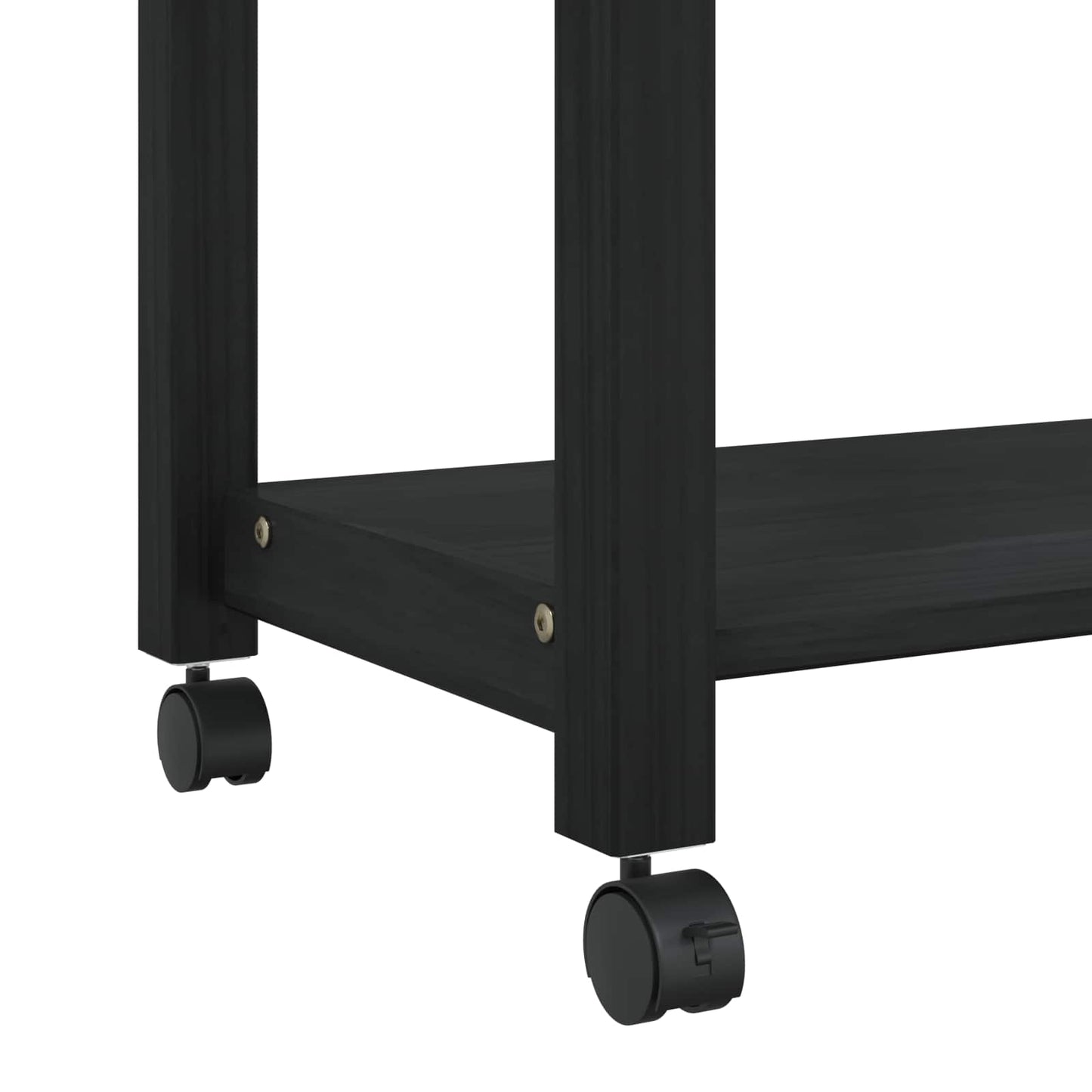 Kitchen Trolley MONZA Black 60 x 40 x 88.5 cm Solid Pine Wood