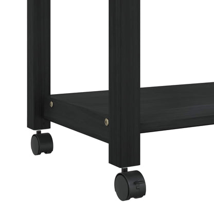 Kitchen Trolley MONZA Black 60 x 40 x 88.5 cm Solid Pine Wood