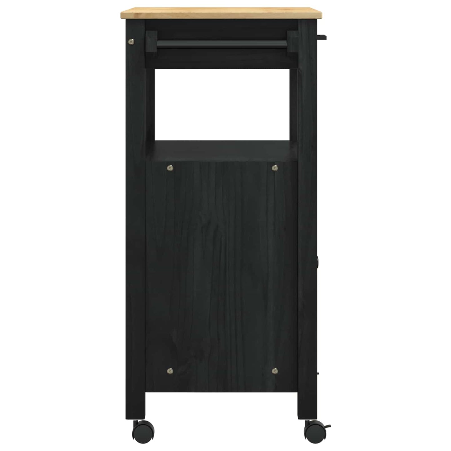 Kitchen Trolley MONZA Black 60 x 40 x 88.5 cm Solid Pine Wood
