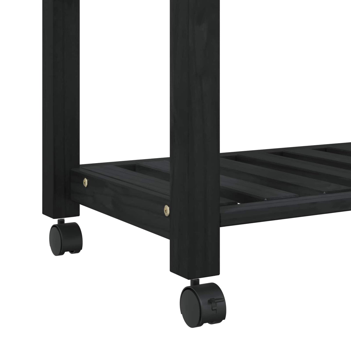 Kitchen Trolley MONZA Black 84 x 40 x 88.5 cm Solid Pine Wood