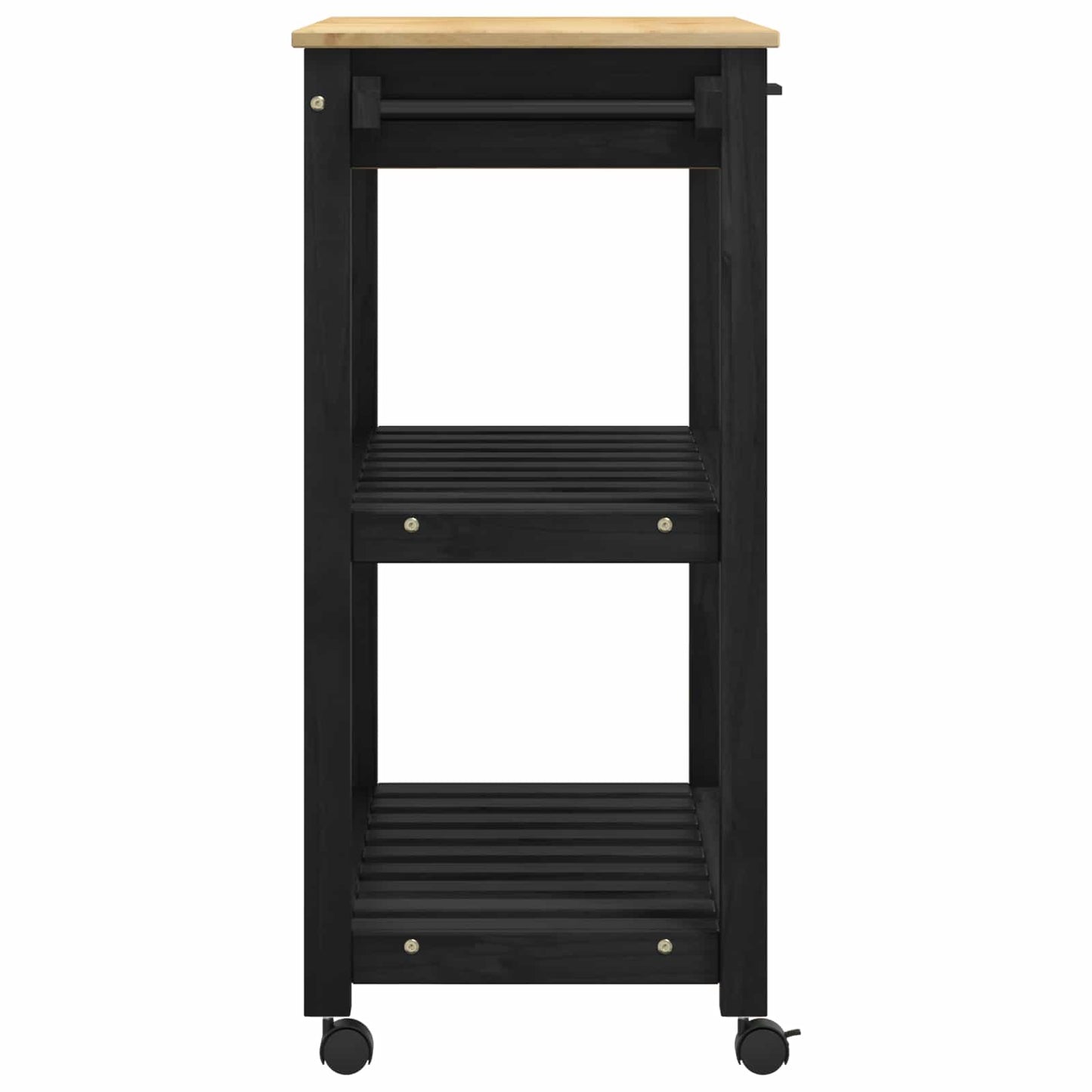 Kitchen Trolley MONZA Black 84 x 40 x 88.5 cm Solid Pine Wood