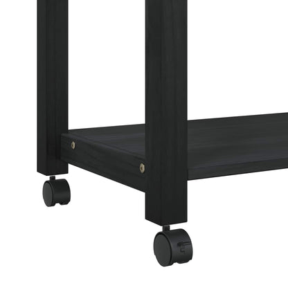 Kitchen Trolley MONZA Black 84 x 40 x 88.5 cm Solid Pine Wood