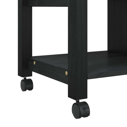 Kitchen Trolley MONZA Black 84 x 40 x 88.5 cm Solid Pine Wood