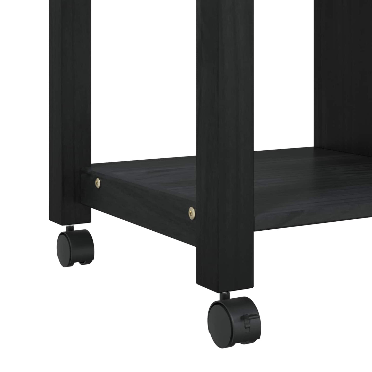 Kitchen Trolley MONZA Black 84 x 40 x 88.5 cm Solid Pine Wood