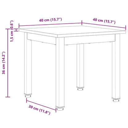 Coffee Table White 40 x 40 x 36 cm Solid Pine Wood