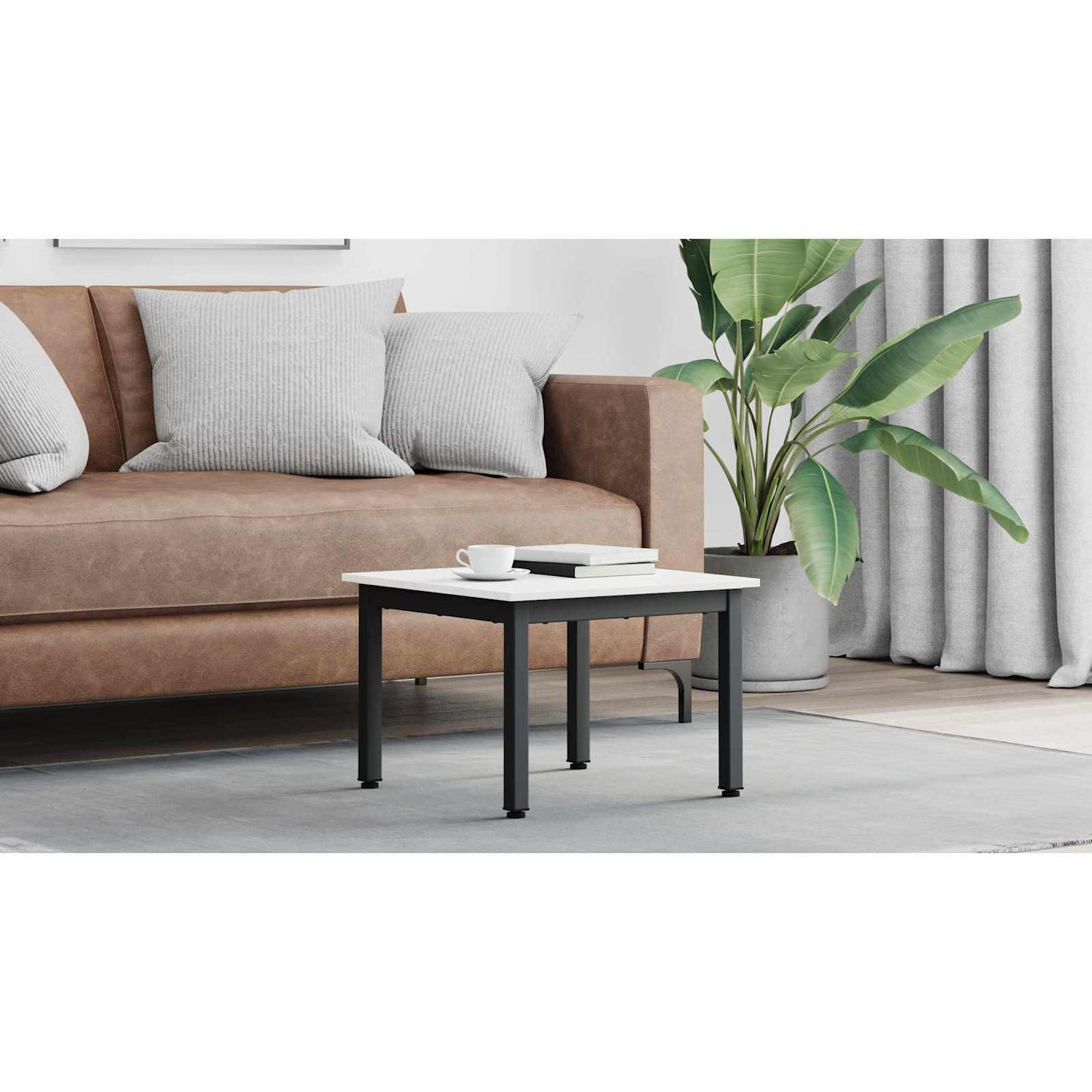 Coffee Table White 50 x 50 x 36 cm Solid Pine Wood