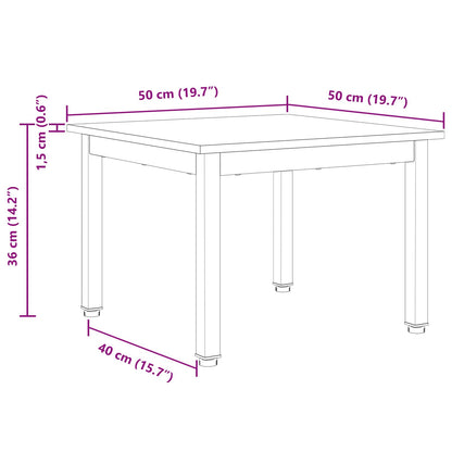 Coffee Table White 50 x 50 x 36 cm Solid Pine Wood