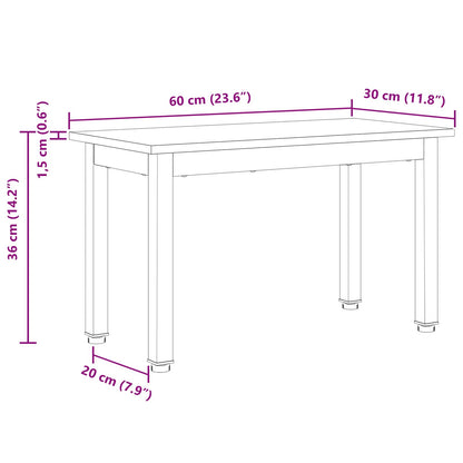 Coffee Table White 60 x 30 x 36 cm Solid Pine Wood