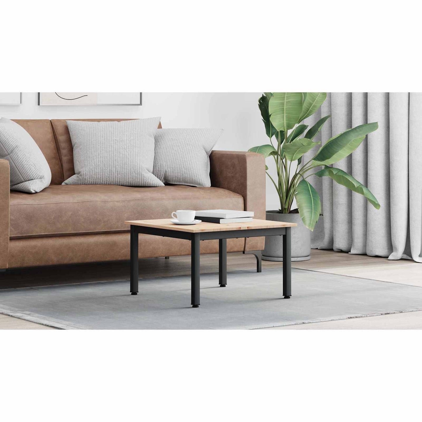 Coffee Table Natural 60 x 60 x 36 cm Solid Pine Wood