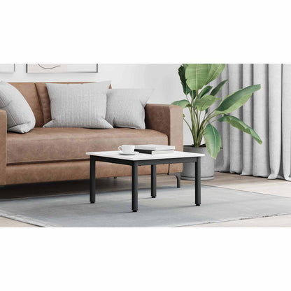Coffee Table White 60 x 60 x 36 cm Solid Pine Wood