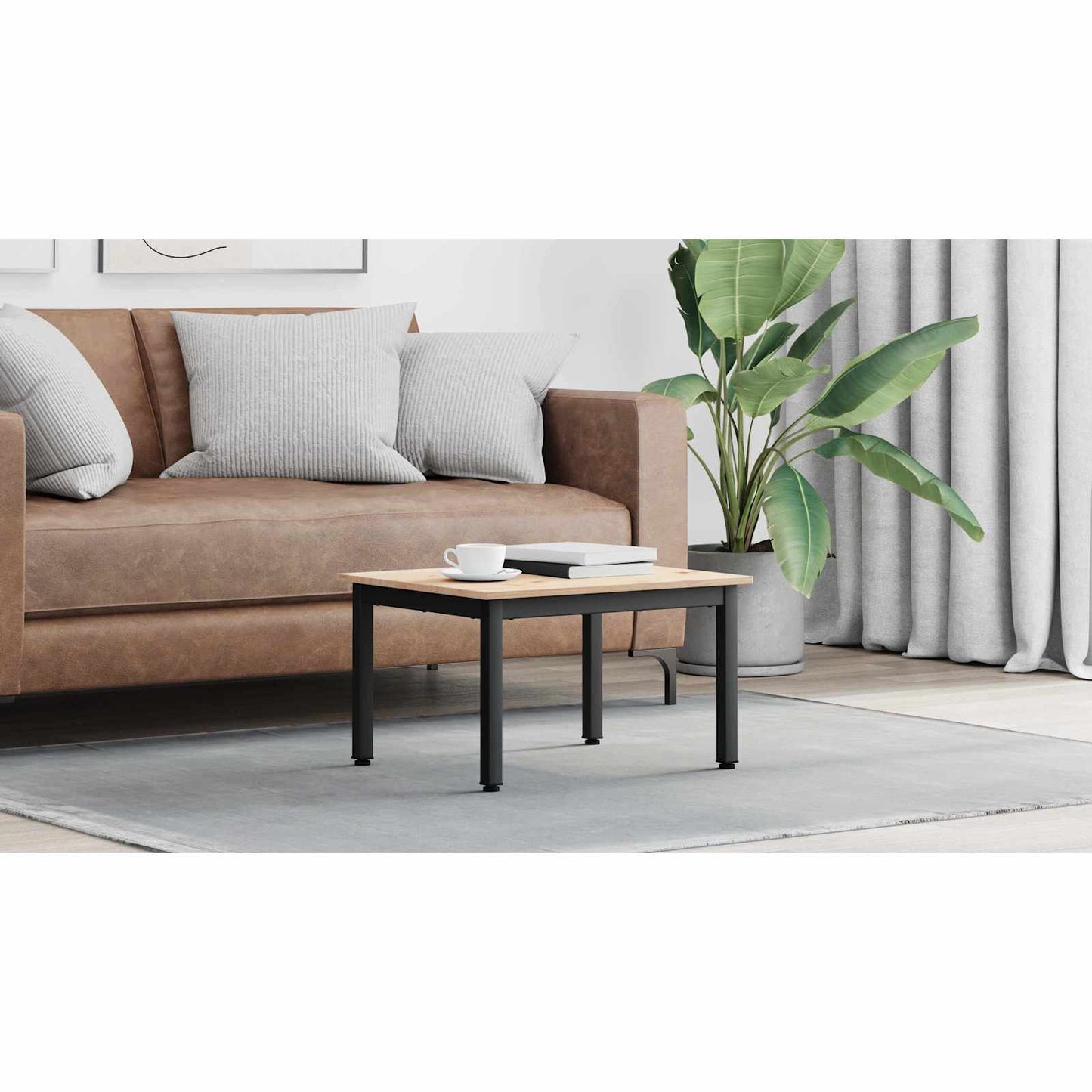 Coffee Table Natural 60 x 50 x 36 cm Solid Pine Wood