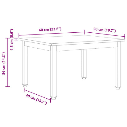 Coffee Table White 60 x 50 x 36 cm Solid Pine Wood