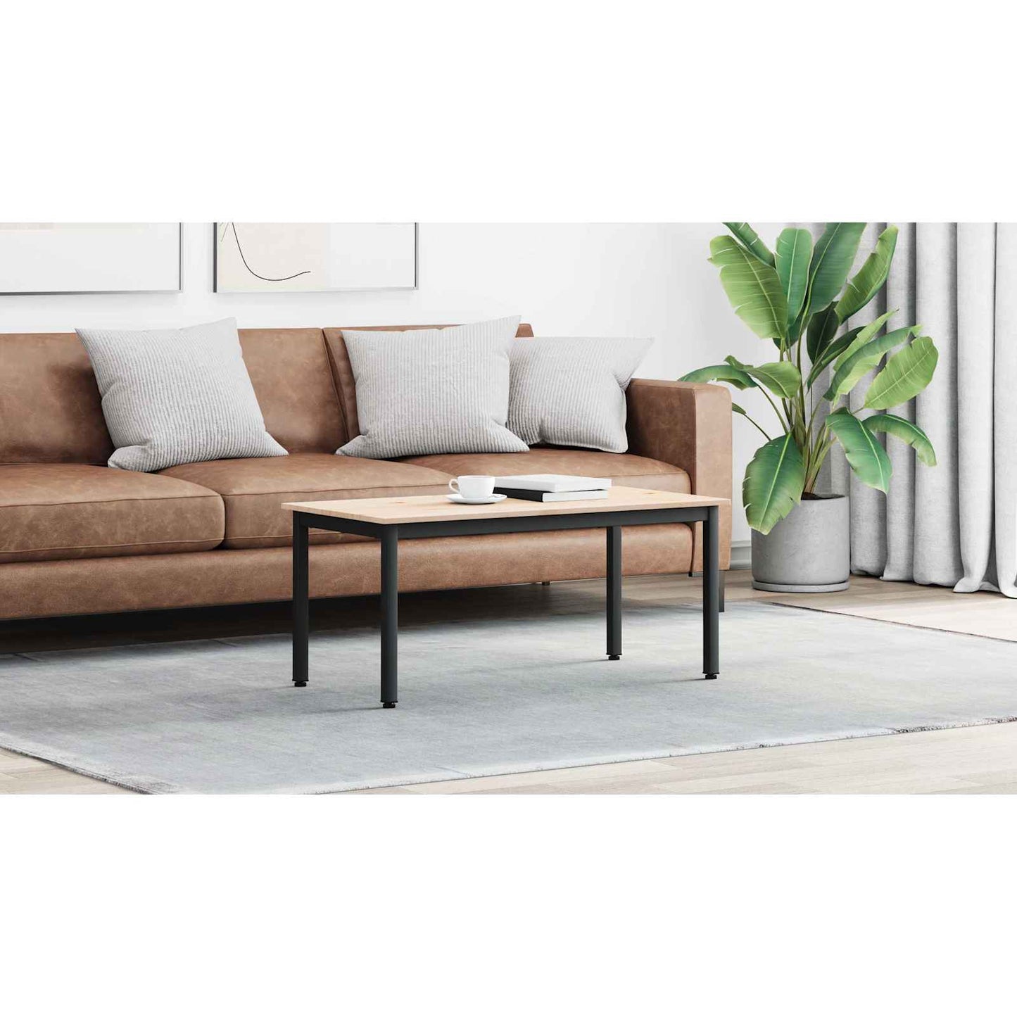 Coffee Table Natural 100 x 50 x 45 cm Solid Pine Wood