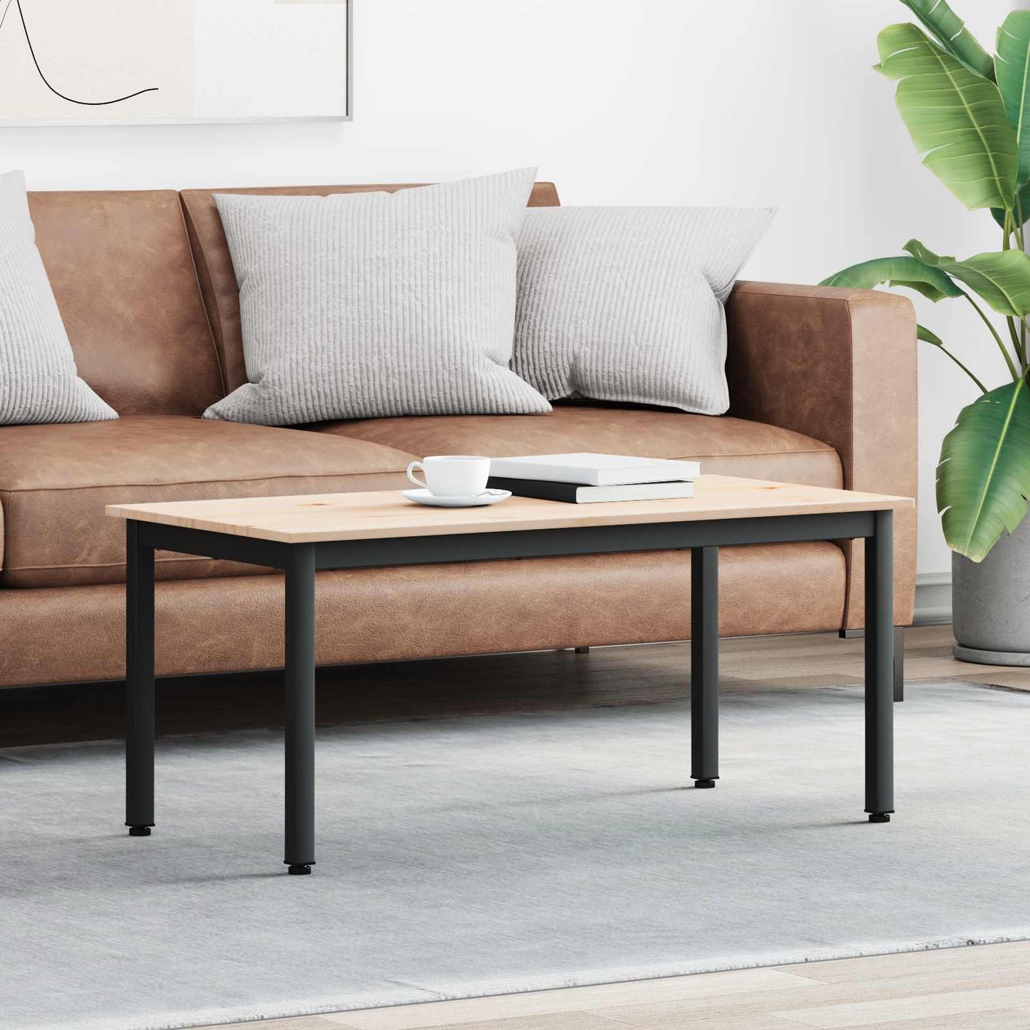 Coffee Table Natural 100 x 50 x 45 cm Solid Pine Wood