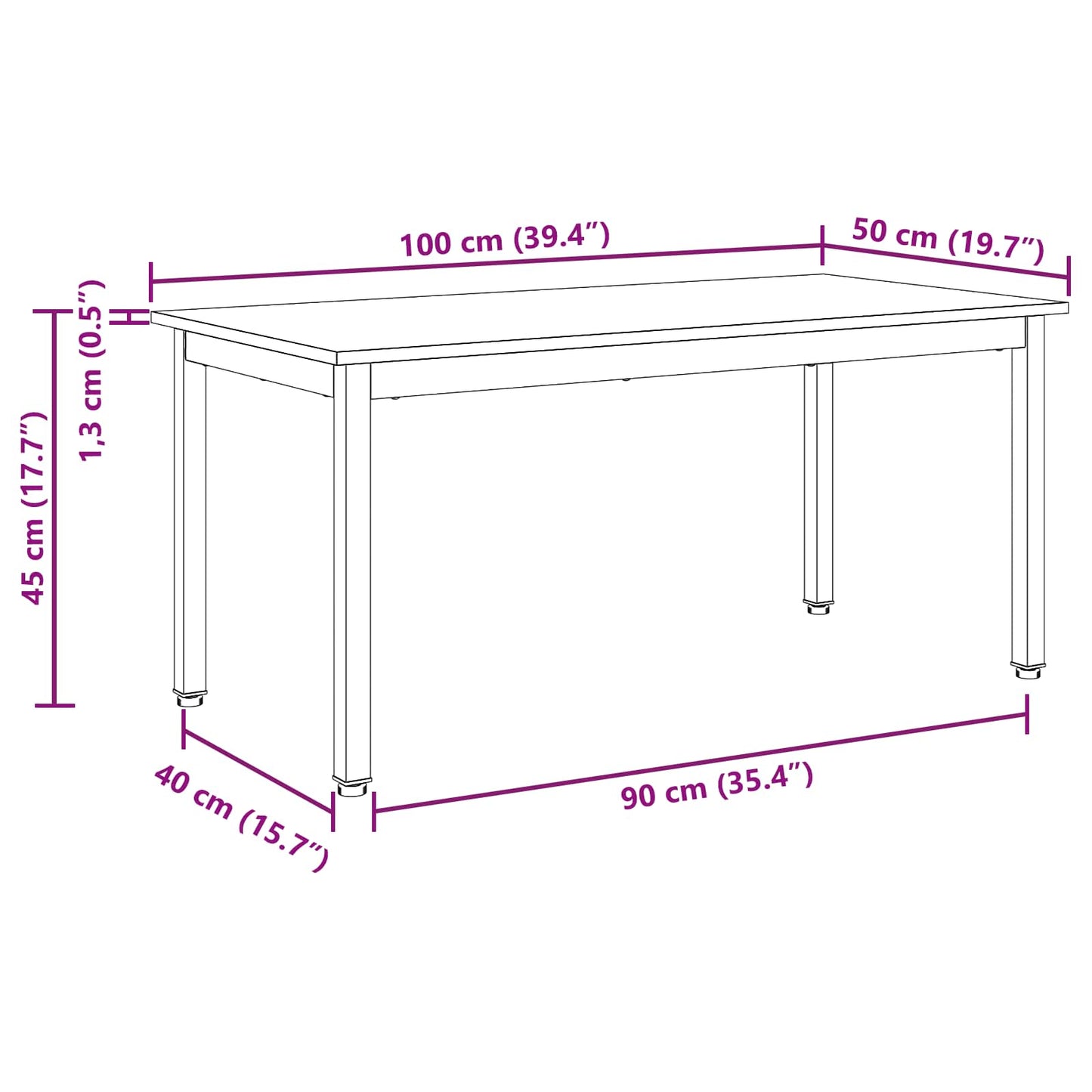 Coffee Table Natural 100 x 50 x 45 cm Solid Pine Wood