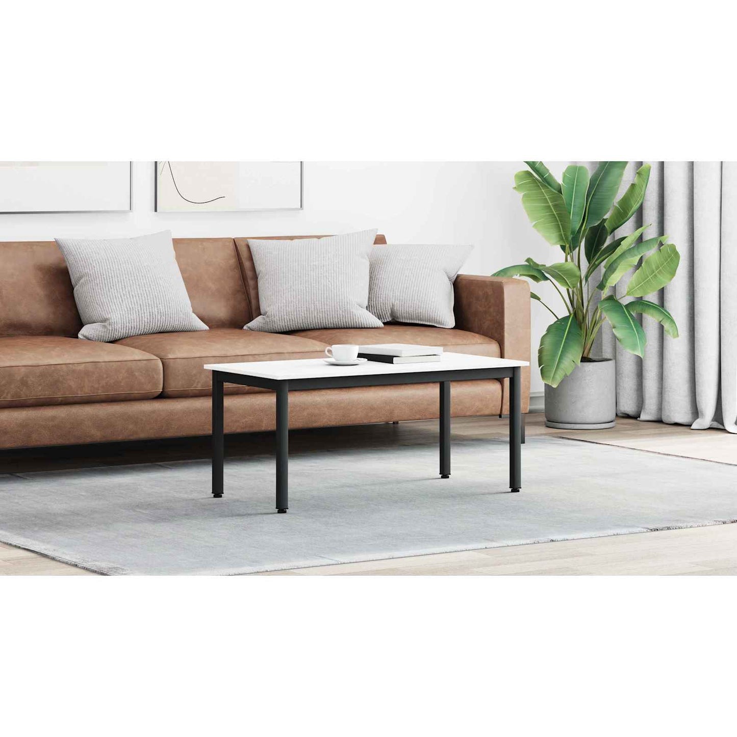 Coffee Table White 100 x 50 x 45 cm Solid Pine Wood