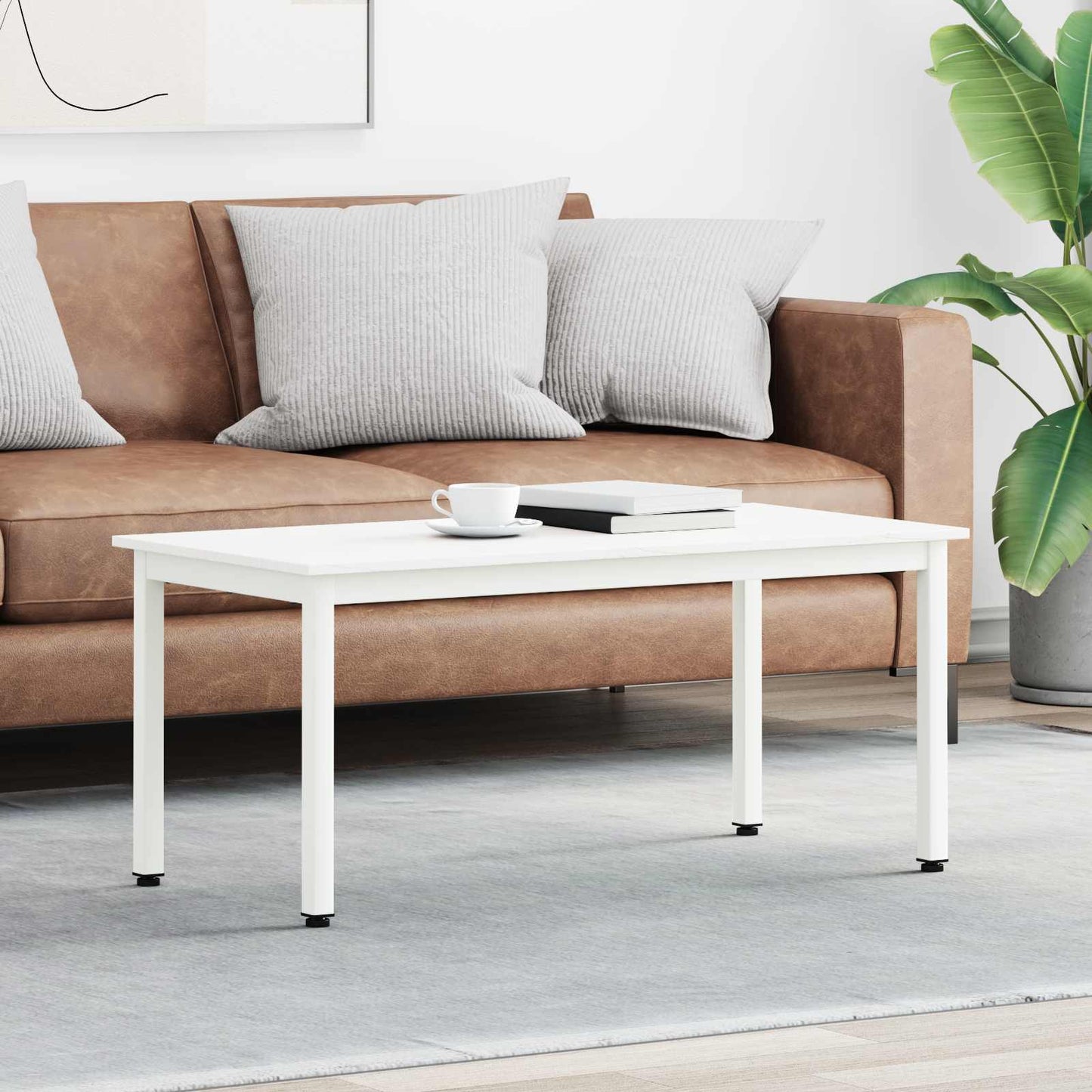 Coffee Table White 100 x 50 x 45 cm Solid Pine Wood