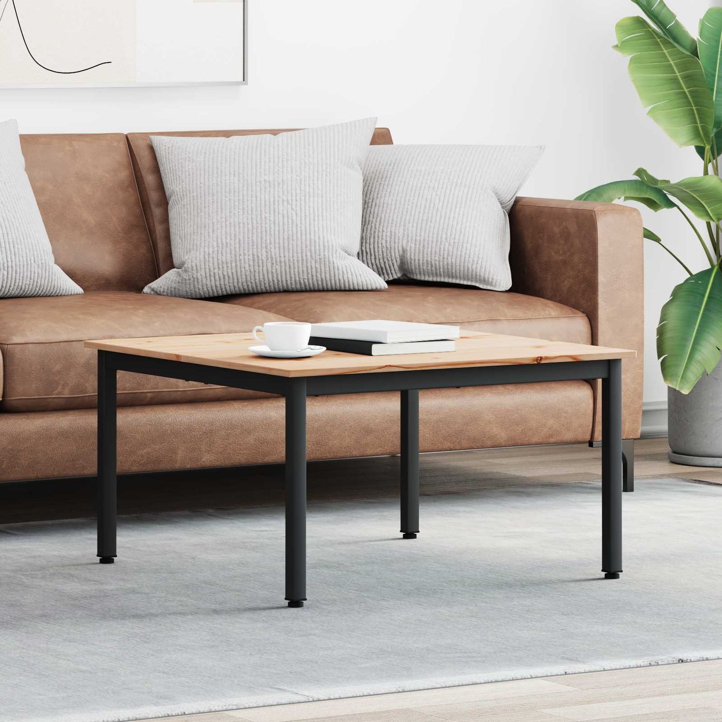 Coffee Table Natural 80 x 80 x 45 cm Solid Pine Wood