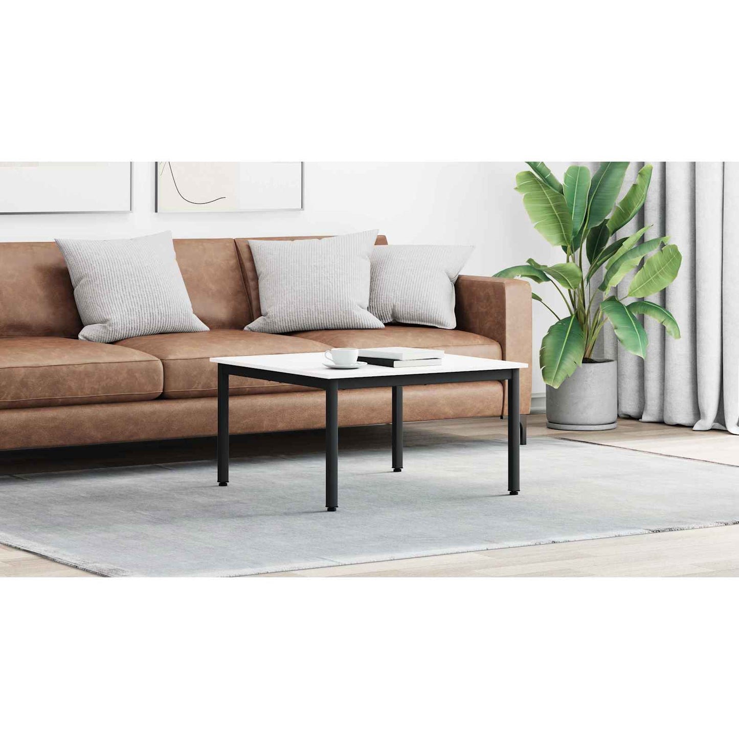 Coffee Table White 80 x 80 x 45 cm Solid Pine Wood
