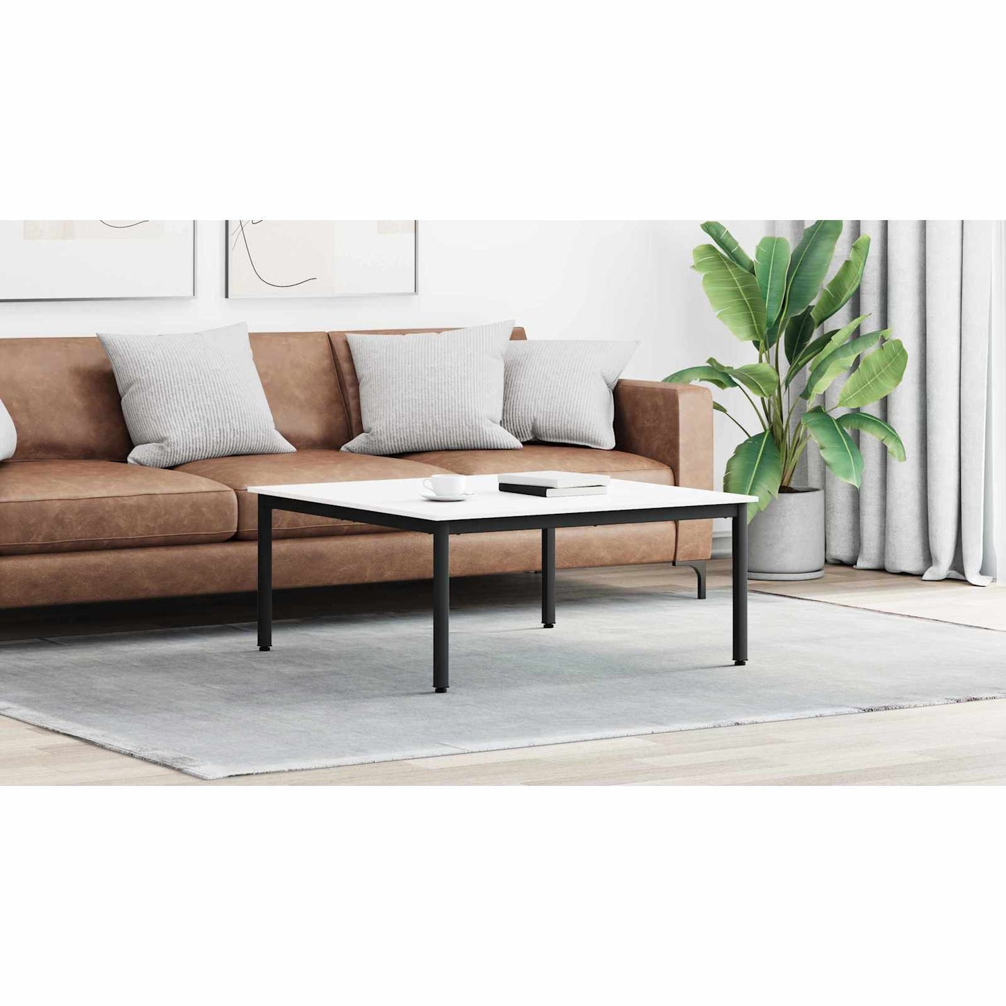 Coffee Table White 100 x 100 x 45 cm Solid Pine Wood