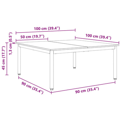 Coffee Table White 100 x 100 x 45 cm Solid Pine Wood