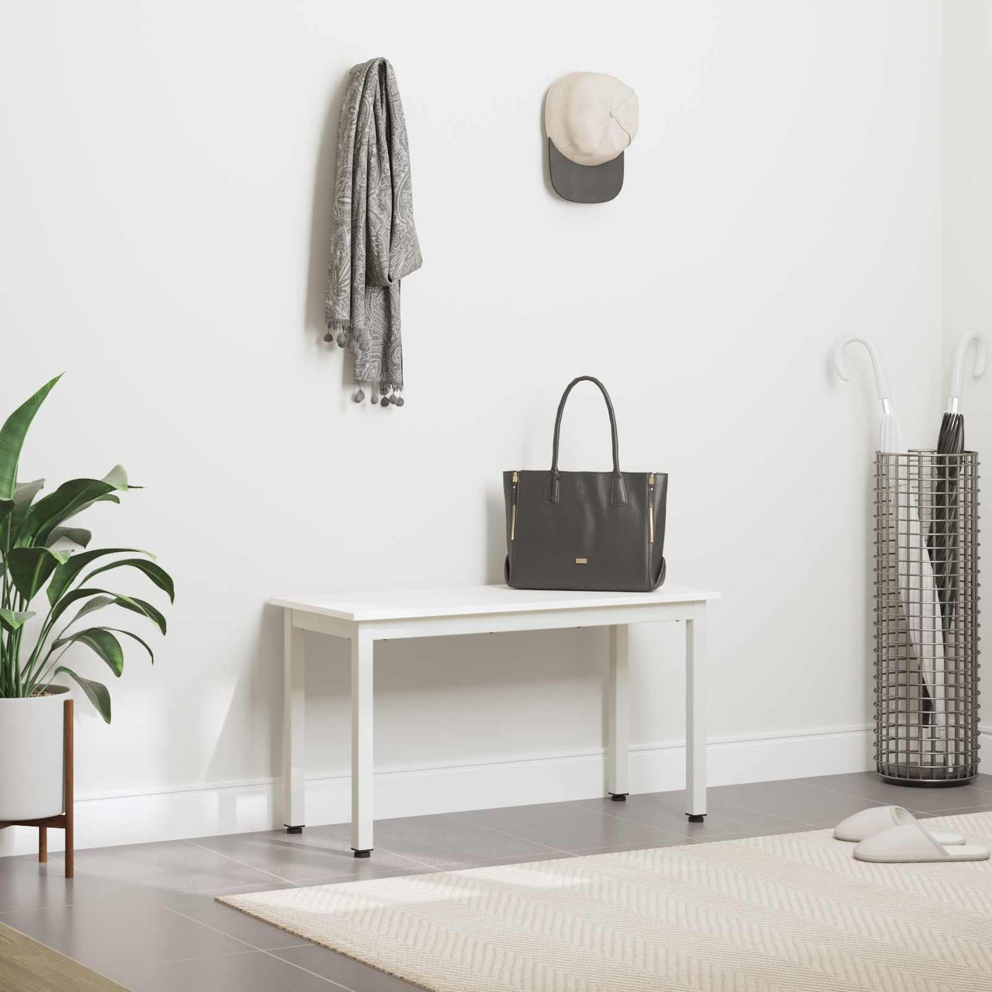 Bench White 80 x 35 x 45 cm Solid Pine Wood