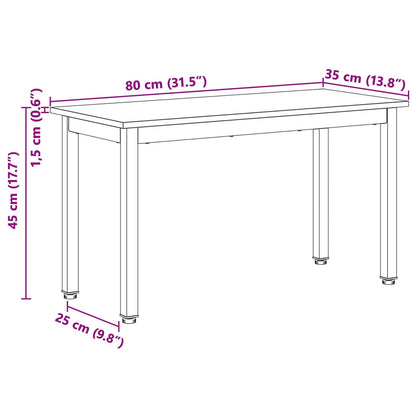 Bench White 80 x 35 x 45 cm Solid Pine Wood
