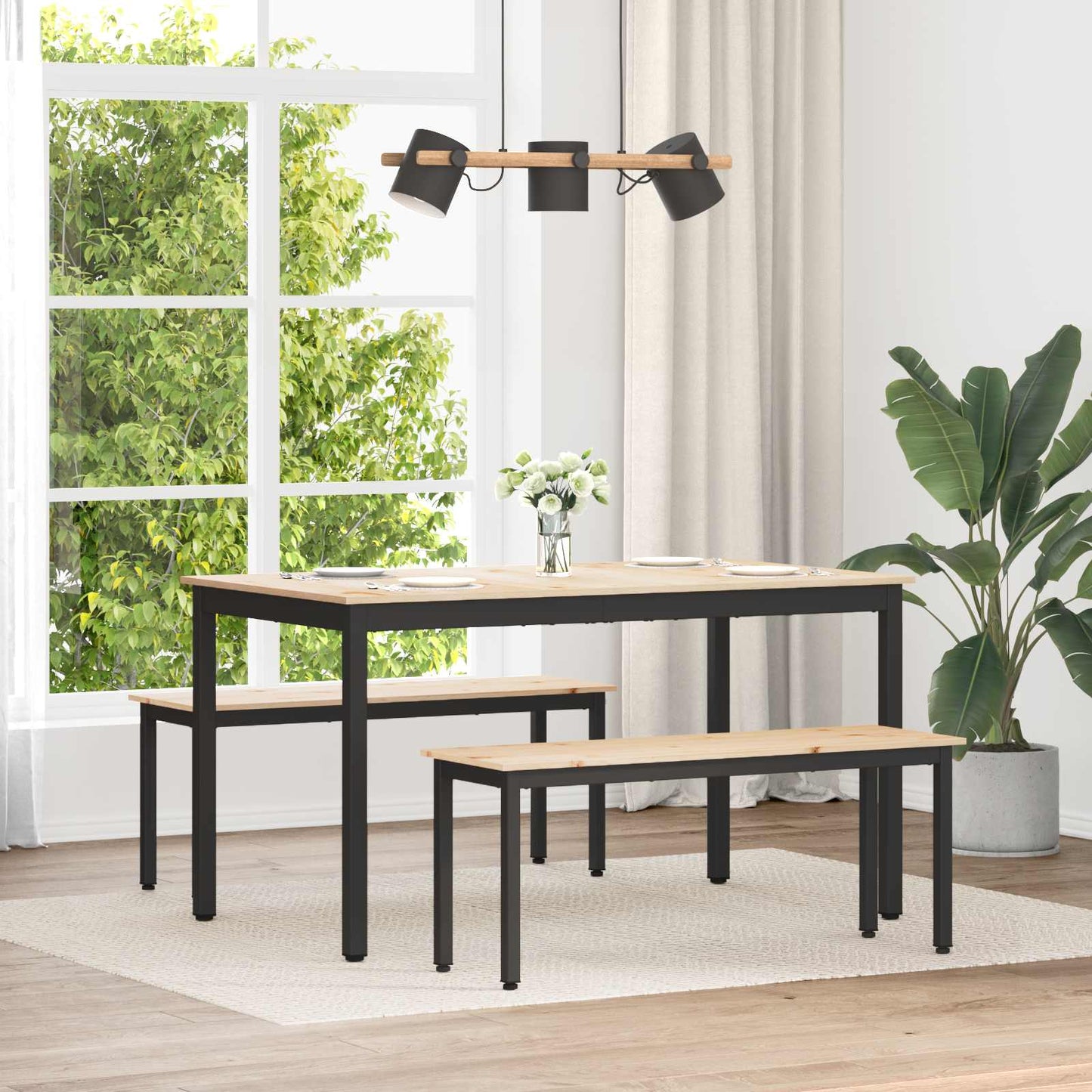 Bench Natural 110 x 35 x 45 cm Solid Pine Wood