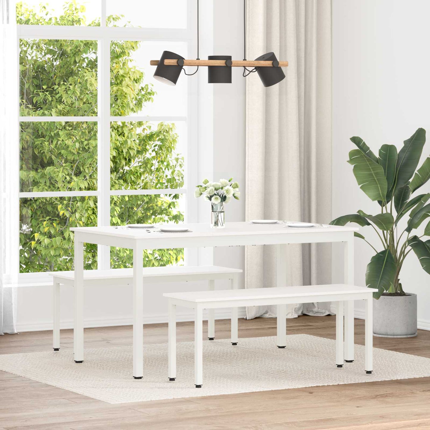 Bench White 110 x 35 x 45 cm Solid Pine Wood