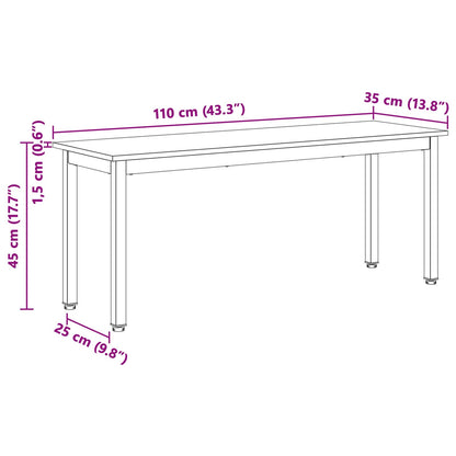 Bench White 110 x 35 x 45 cm Solid Pine Wood