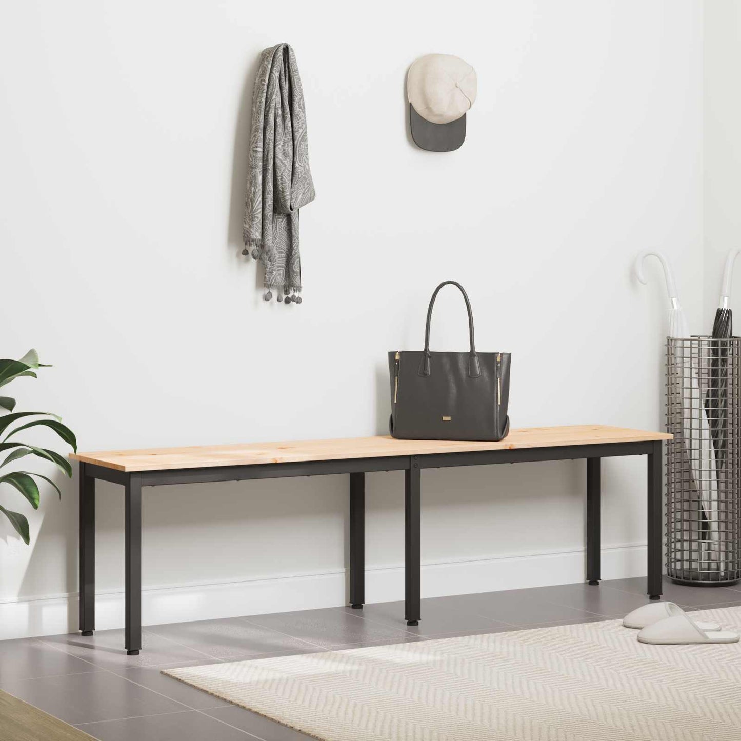 Bench Natural 160 x 35 x 45 cm Solid Pine Wood