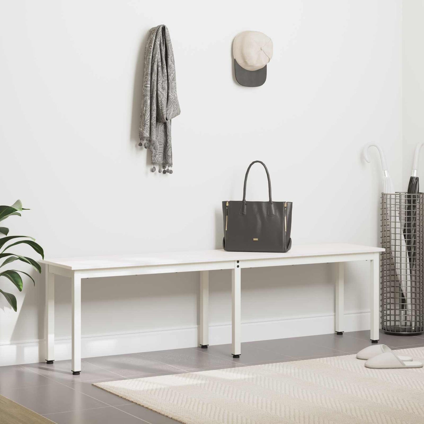 Bench White 160 x 35 x 45 cm Solid Pine Wood