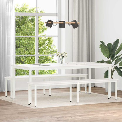 Bench White 200 x 35 x 45 cm Solid Pine Wood