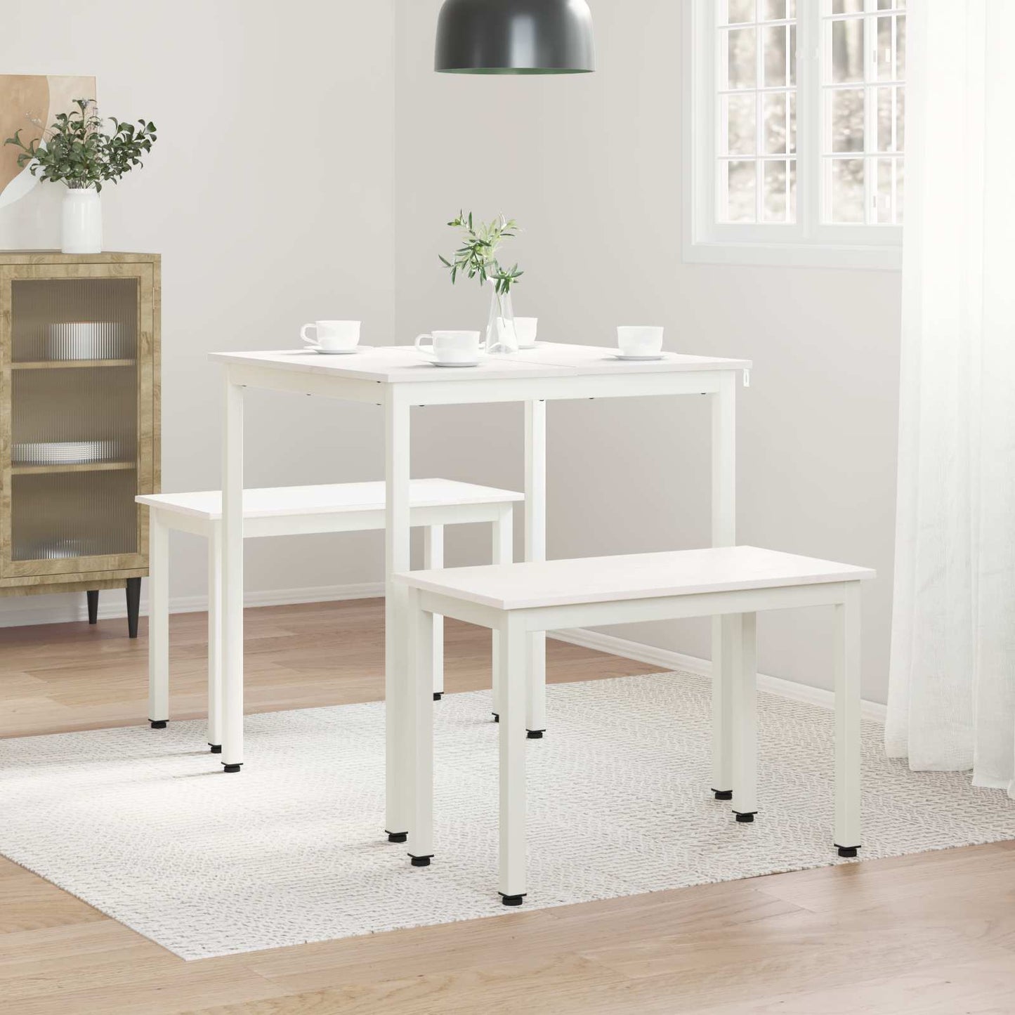 Dining Table White 70 x 70 x 75 cm Solid Pine Wood