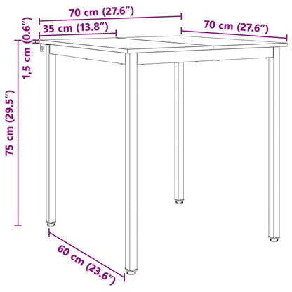 Dining Table White 70 x 70 x 75 cm Solid Pine Wood