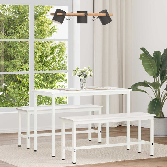 Dining Table White 110 x 55 x 75 cm Solid Pine Wood