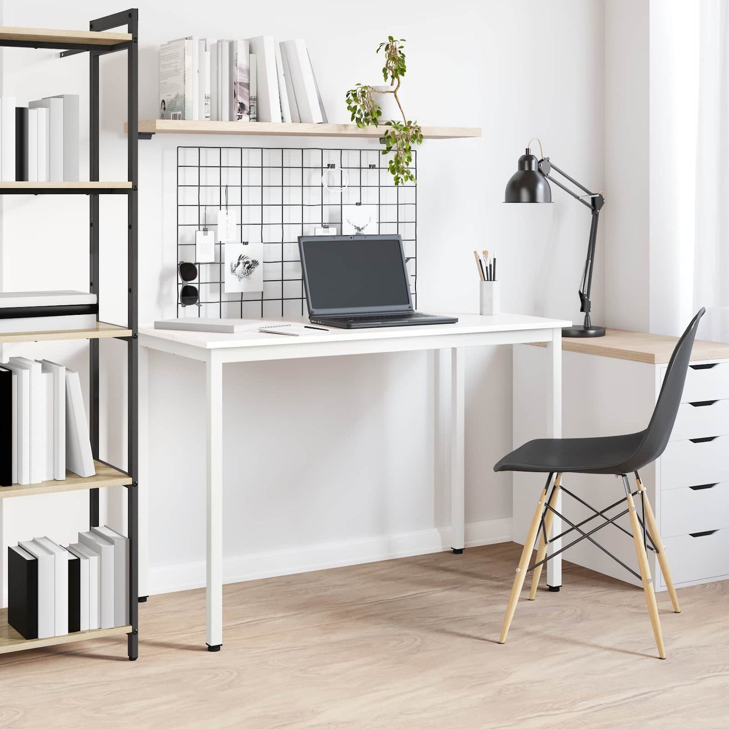 Dining Table White 110 x 55 x 75 cm Solid Pine Wood