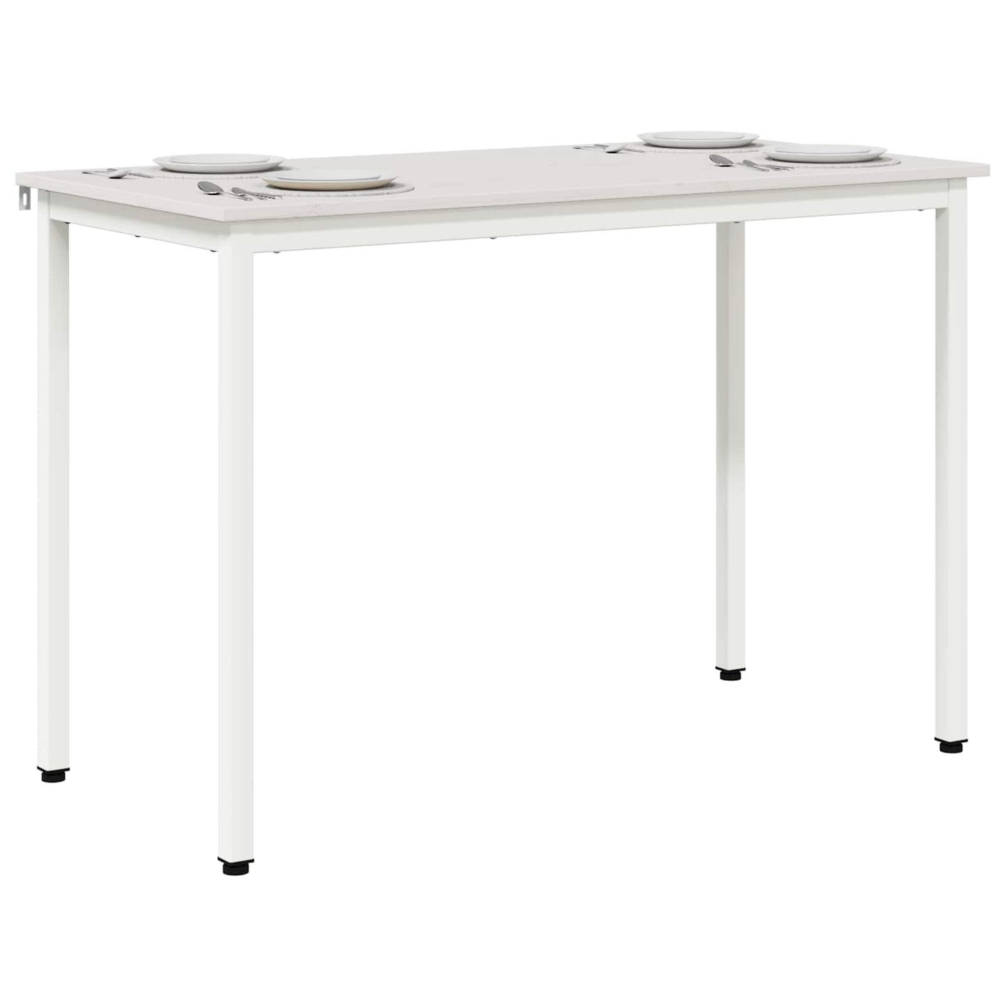 Dining Table White 110 x 55 x 75 cm Solid Pine Wood