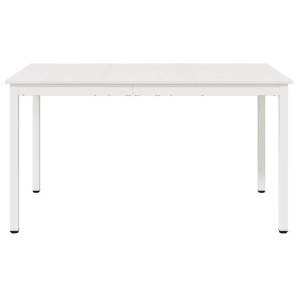 Dining Table White 140 x 80 x 75 cm Solid Pine Wood
