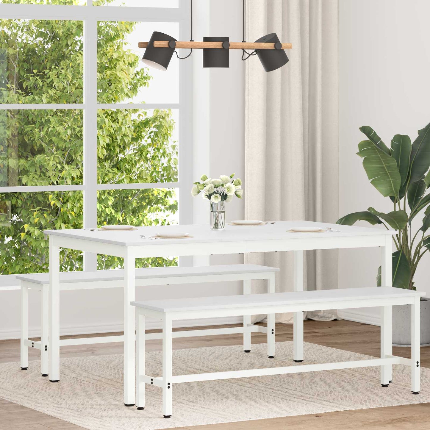 Dining Table White 150 x 90 x 75 cm Solid Pine Wood