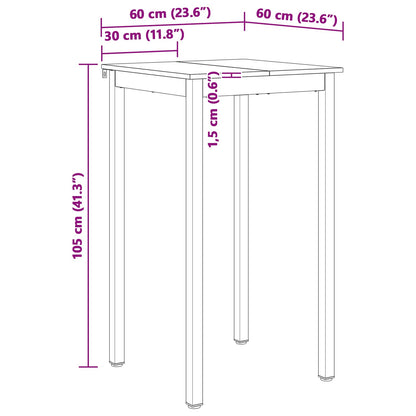 Bar Table Natural 60 x 60 x 105 cm Solid Pine Wood